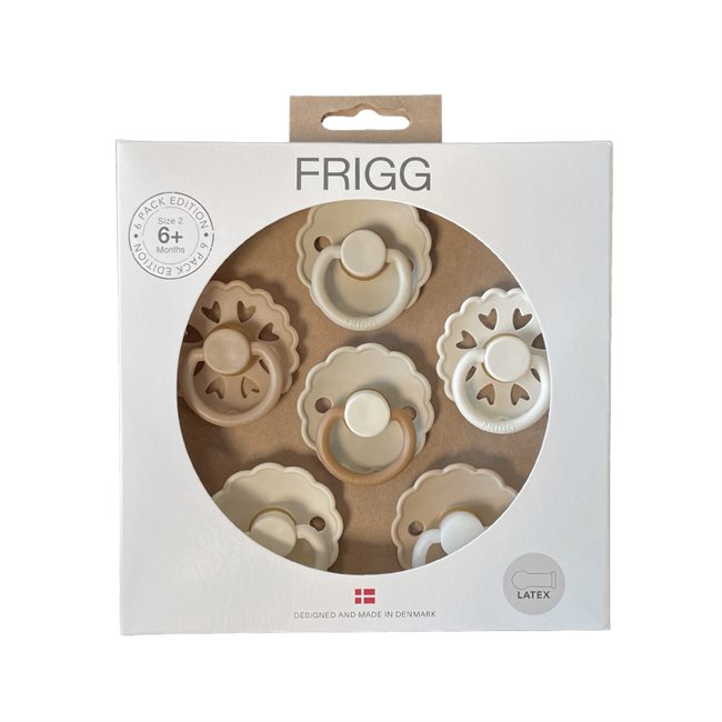 FRIGG - Pacifier -  Cinnamon Charm - Size 2 (6 Pack)