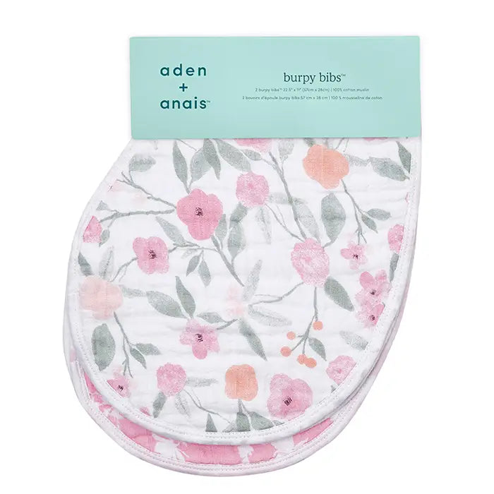 Aden + Anais - Cotton Muslin Burpy Bibs - Ma Fleur (2 Pack)