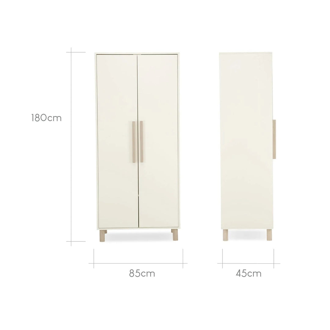 CuddleCo - Harper Nursery Wardrobe - Cream & Ash - Mabel & Fox