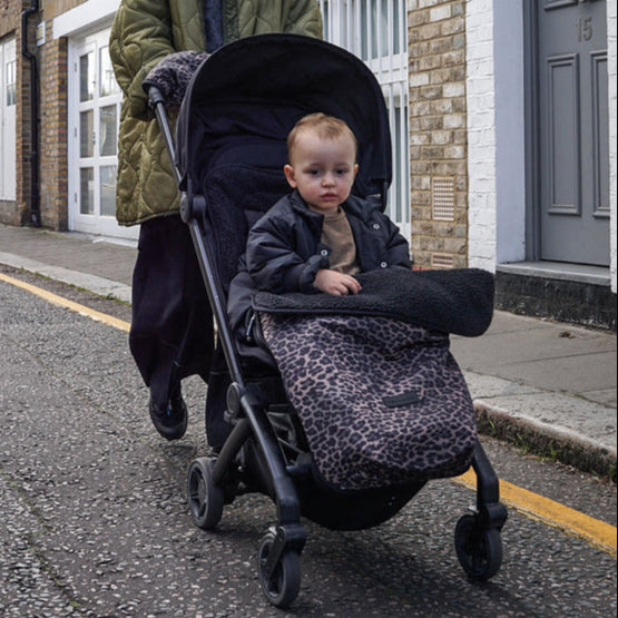 Tiba + Marl - Universal Buggy Footmuff - Tonal Leopard - Mabel & Fox