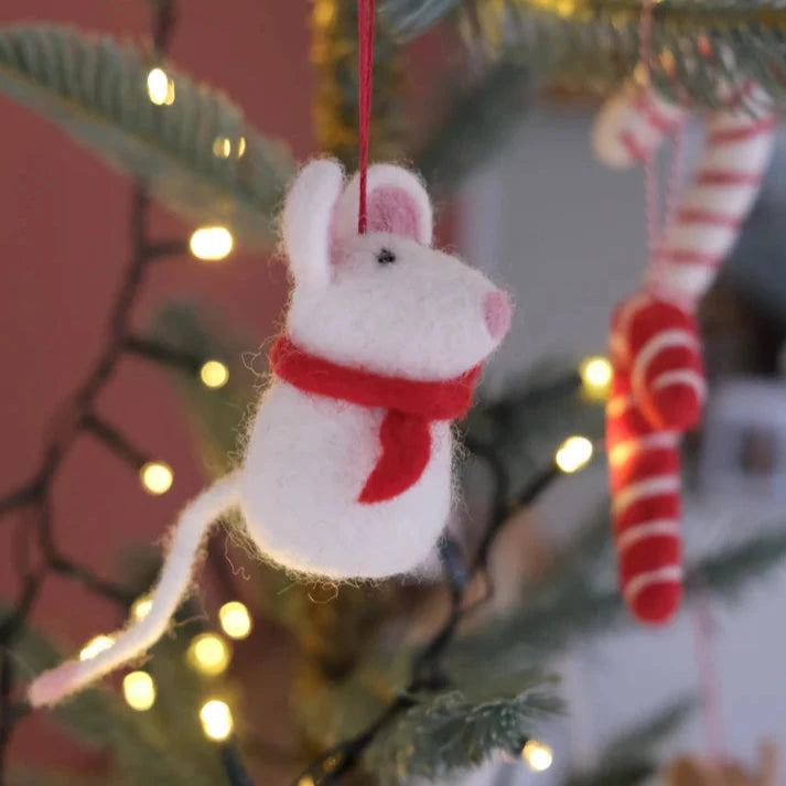 Fiona Walker - Christmas Decoration - Mouse with Scarf