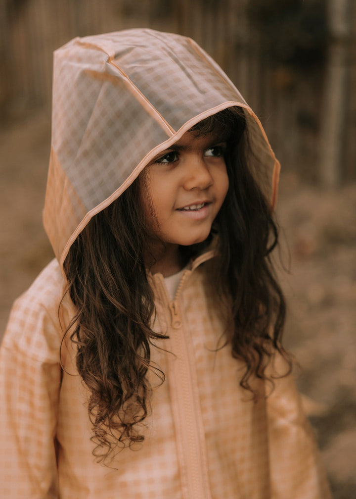 Mrs Ertha - Drizzle Rain Coat - Soft Sqaures - Mabel & Fox