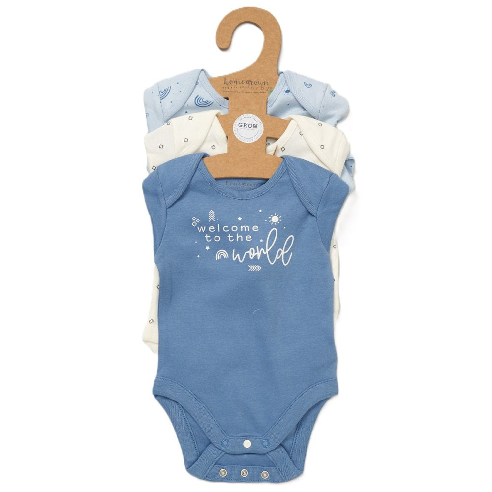 Mabel & Fox - 3 Piece Bodysuit Set - Welcome to the World