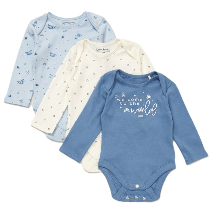 Mabel & Fox - 3 Piece Bodysuit Set - Welcome to the World