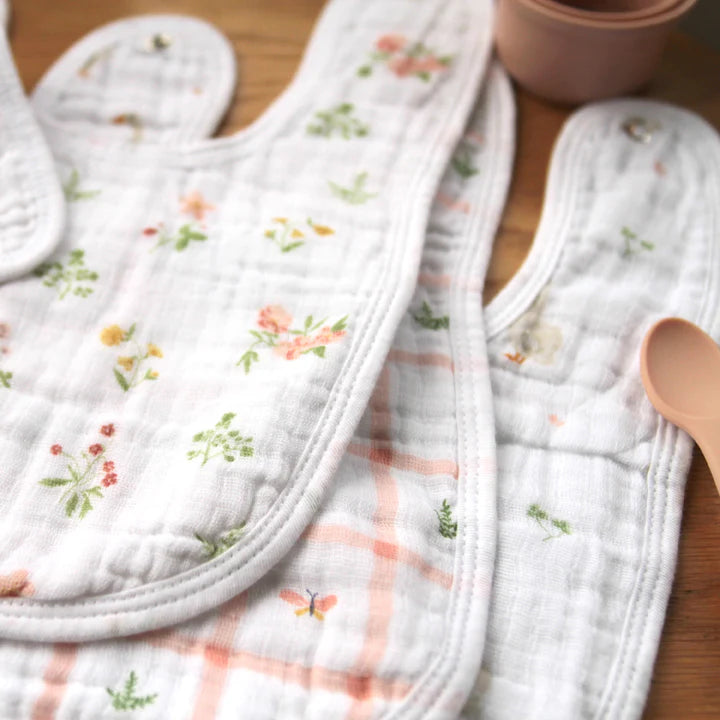 Aden + Anais - Cotton Muslin Snap Bibs - Country Floral (3 Pack)
