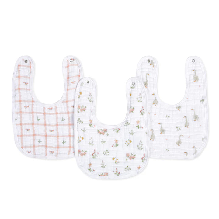 Aden + Anais - Cotton Muslin Snap Bibs - Country Floral (3 Pack)