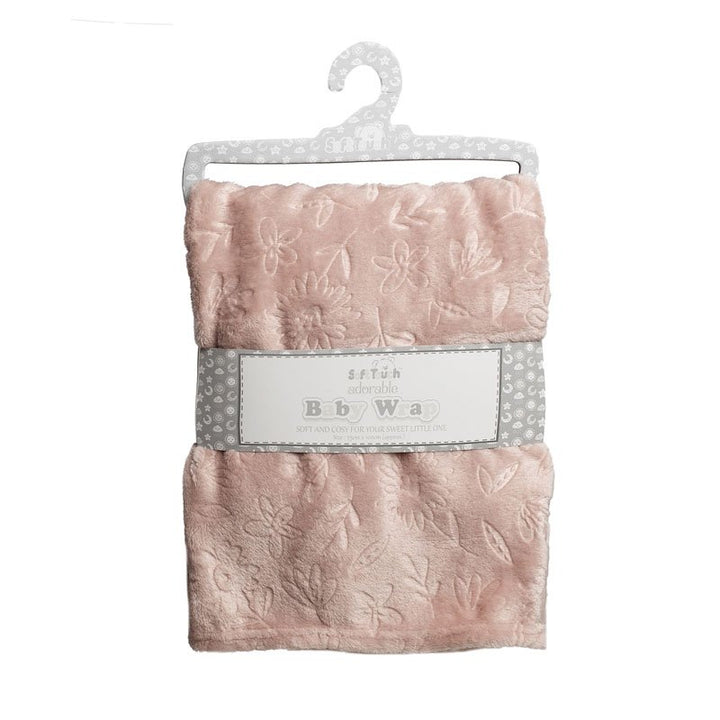 Mabel & Fox - Embossed Baby Blanket - Dusty Pink Flowers