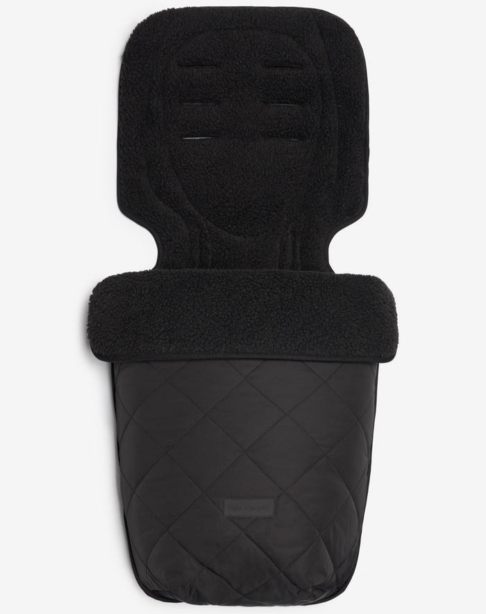 Tiba + Marl - Universal Buggy Footmuff - Black Quilted - Mabel & Fox