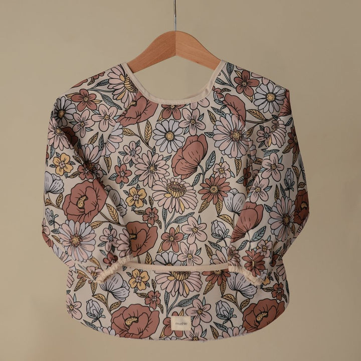 Mushie - Long Sleeve Bib - Retro Flowers