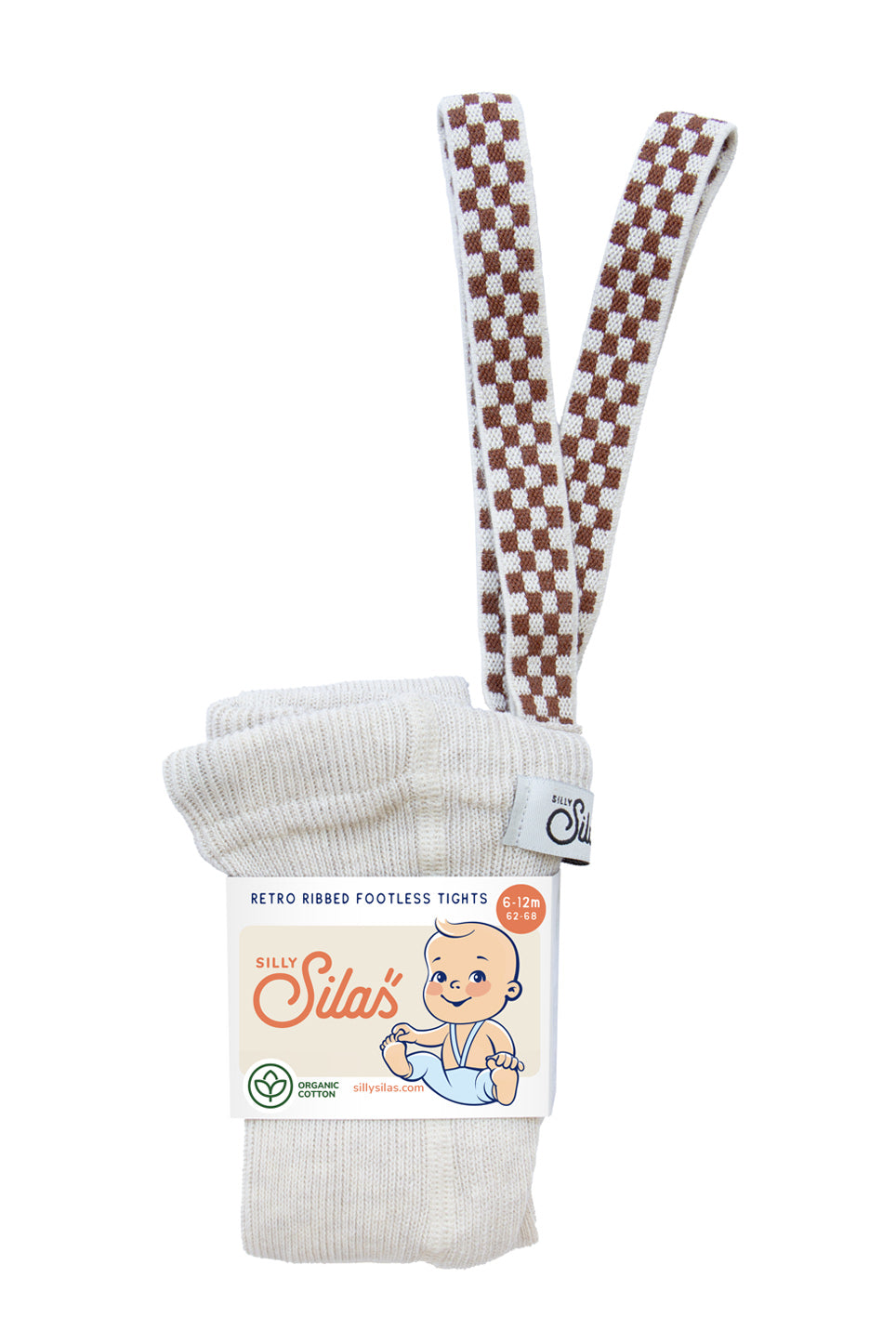 Silly Silas - Footless Cotton Tights -Cream Blend Checked