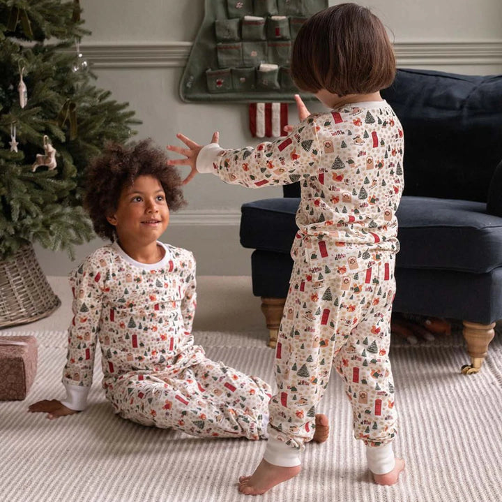 Avery Row -  Children's Jersey Pyjamas - Festive Forest