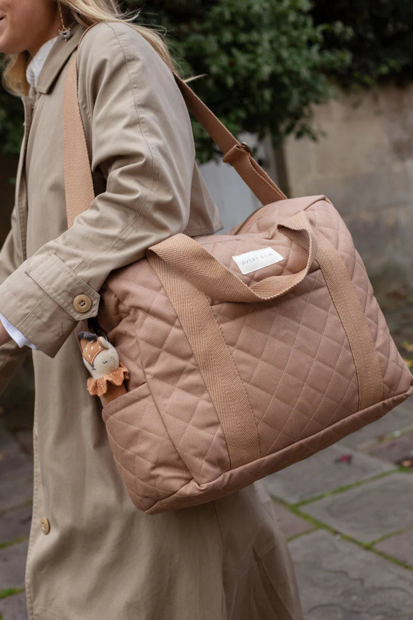 Avery Row - Baby Changing Bag - Latte - Mabel & Fox