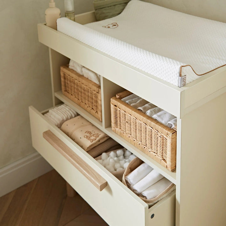 CuddleCo - Harper Dresser Changer - Cream & Ash - Mabel & Fox