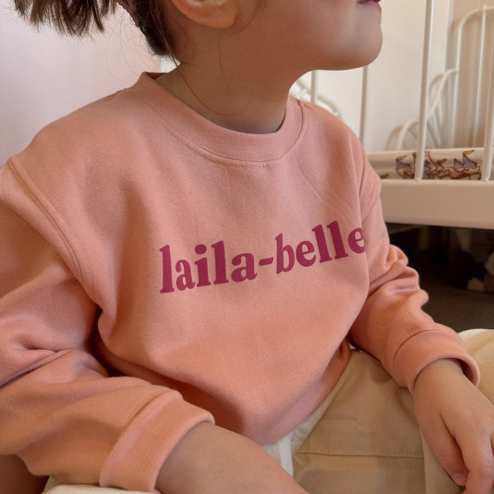 Mabel & Fox - Personalised Kids Sweatshirt - Peach