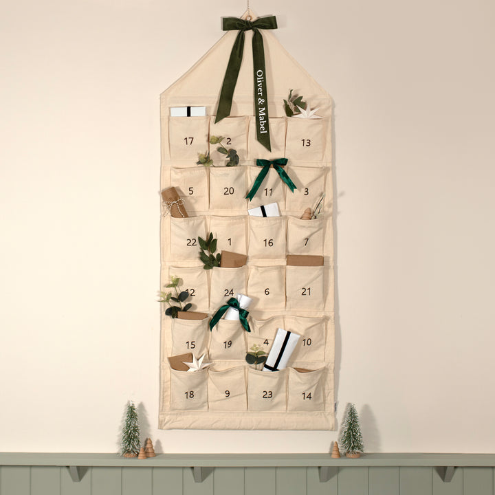 PRE-ORDER - Mabel & Fox - Personalised Advent Calendar - Canvas Bow