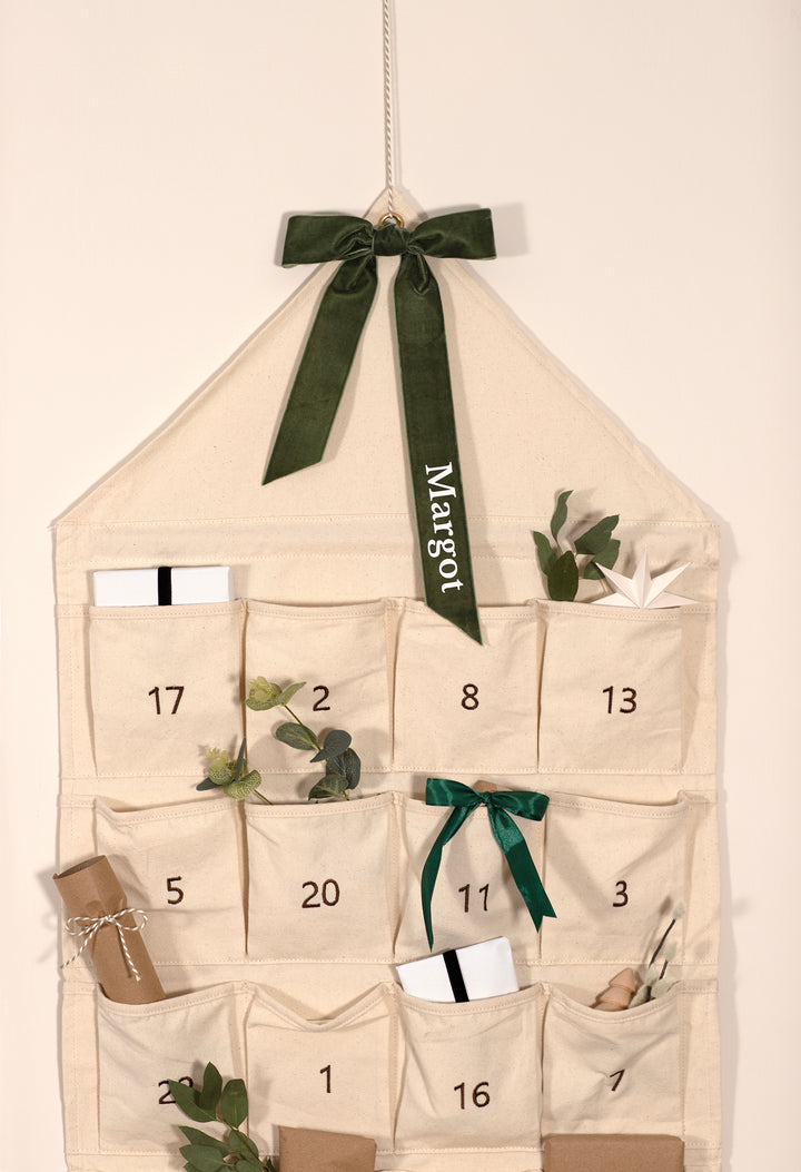 PRE-ORDER - Mabel & Fox - Personalised Advent Calendar - Canvas Bow