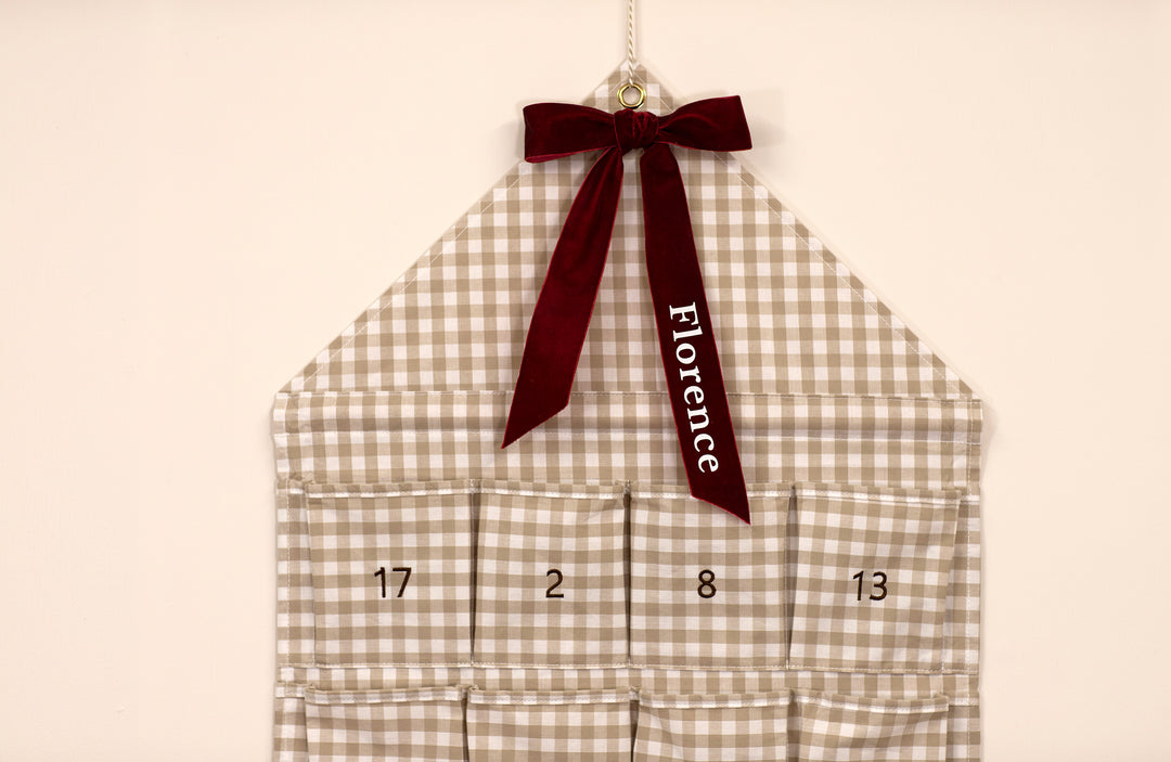 PRE-ORDER - Mabel & Fox - Personalised Advent Calendar - Gingham Bow