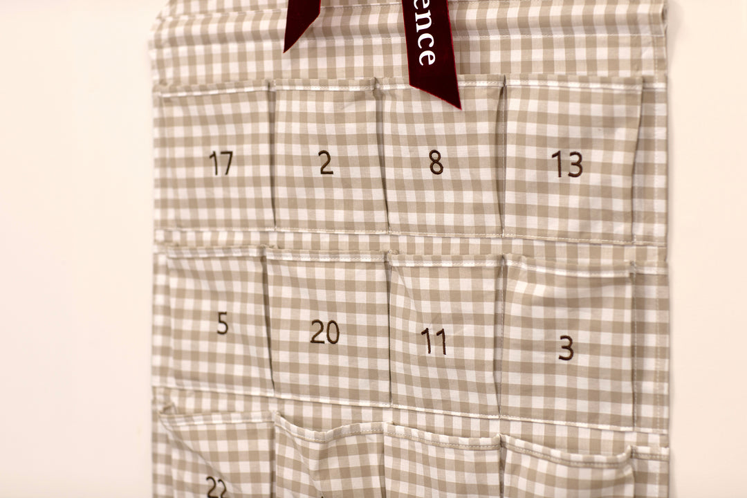 PRE-ORDER - Mabel & Fox - Personalised Advent Calendar - Gingham Bow