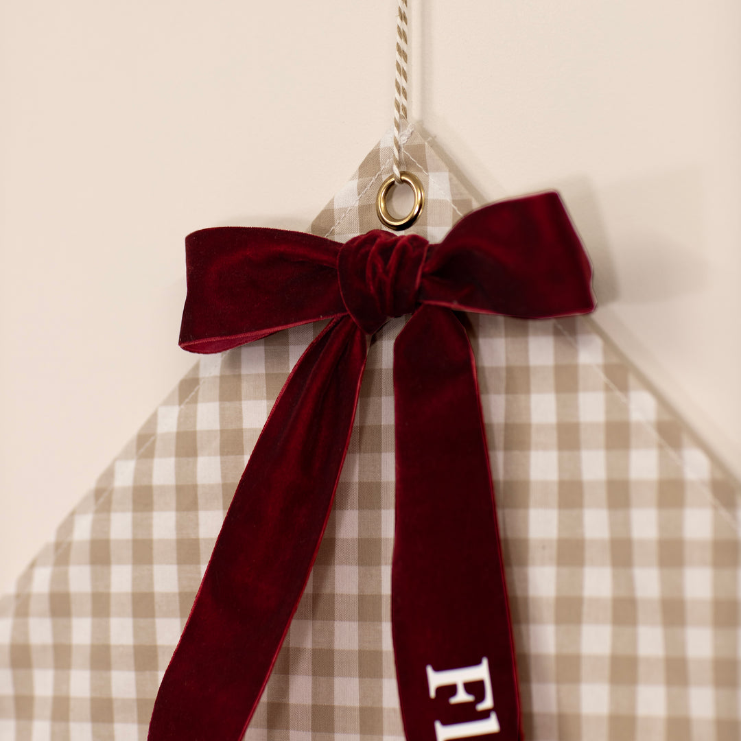 PRE-ORDER - Mabel & Fox - Personalised Advent Calendar - Gingham Bow