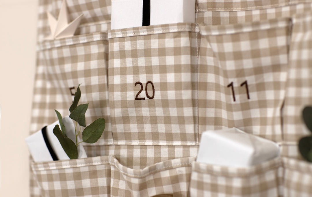 PRE-ORDER - Mabel & Fox - Personalised Advent Calendar - Gingham Bow