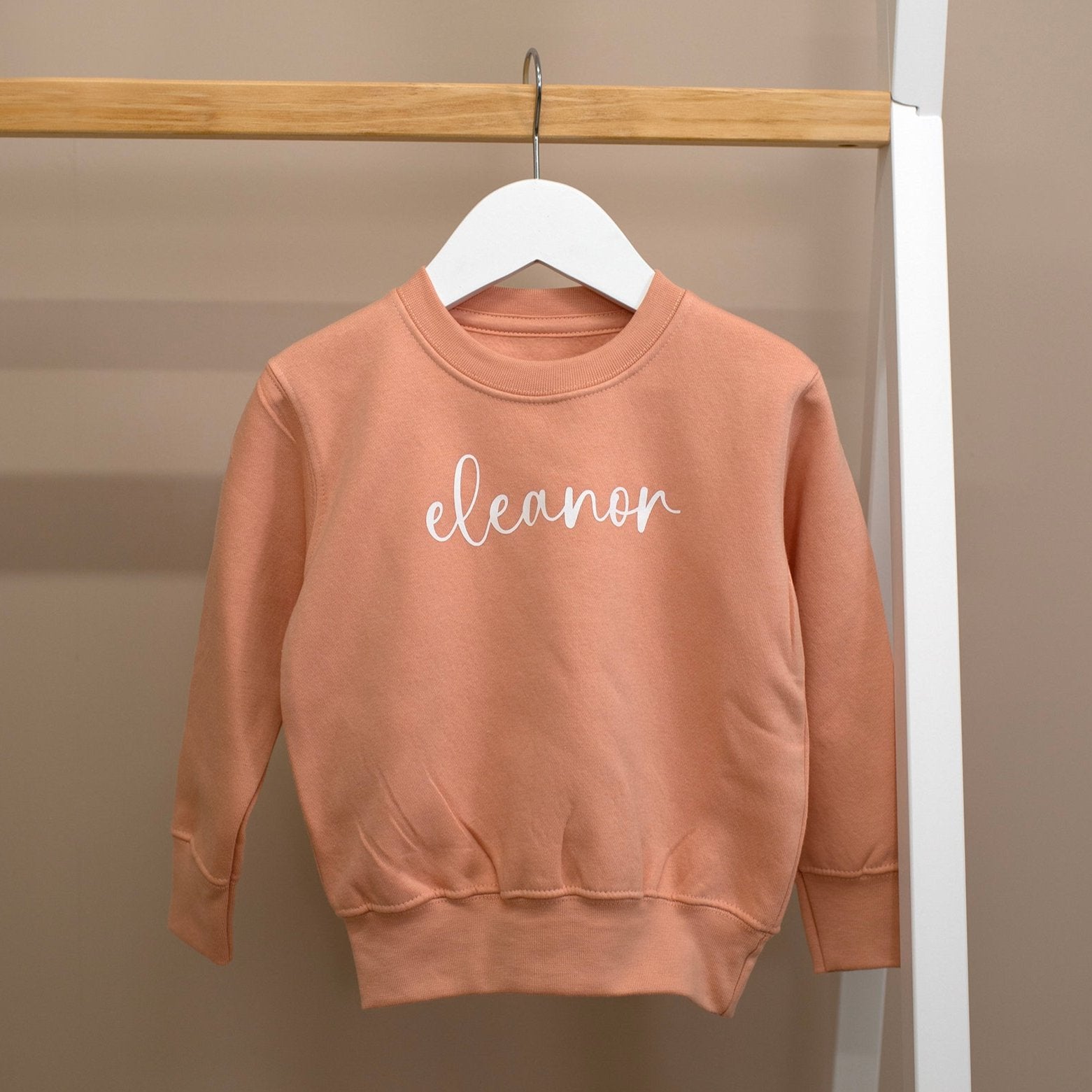 Mabel Fox Personalised Kids Sweatshirt Peach