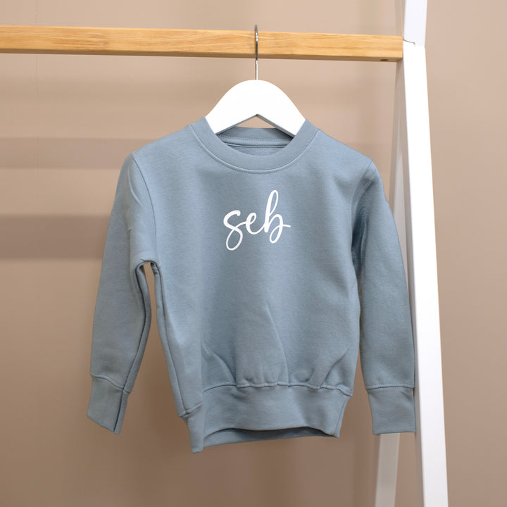 Mabel & Fox - Personalised Kids Sweatshirt - Vintage Blue