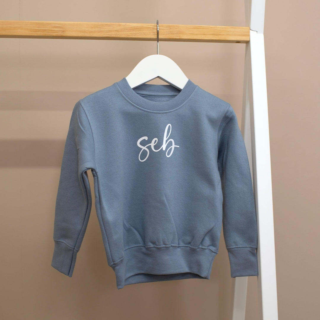 Mabel & Fox - Personalised Kids Sweatshirt - Vintage Blue