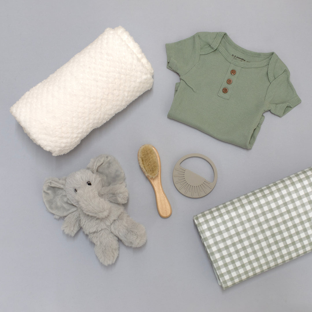 Mabel & Fox - Personalised Baby Gift Set - Sage