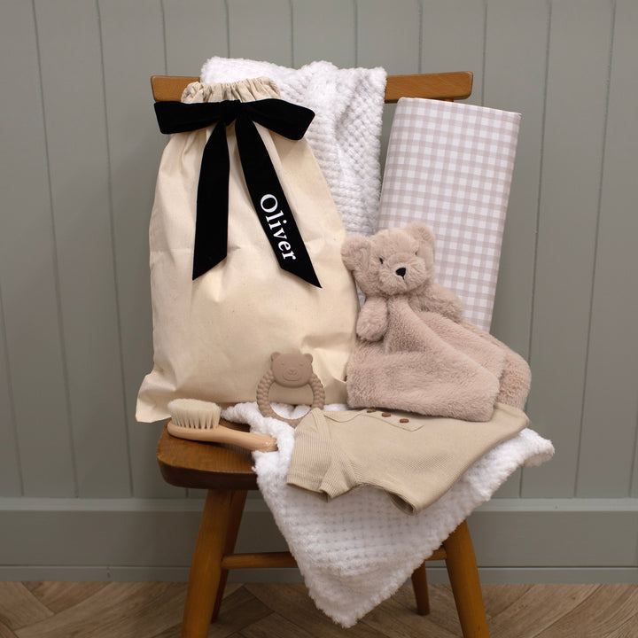 Mabel & Fox - Personalised Baby Gift Set - Beige