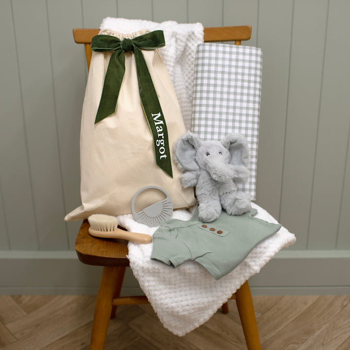 Mabel & Fox - Personalised Baby Gift Set - Sage