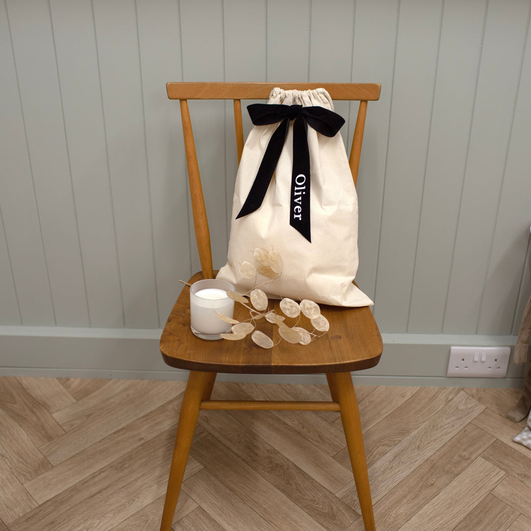 Mabel & Fox - Personalised Velvet Bow Gift Sack