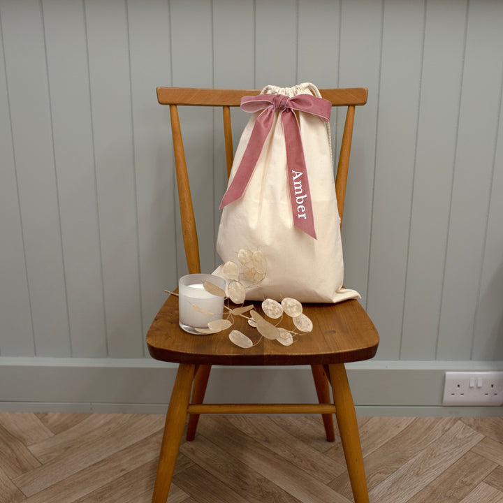 Mabel & Fox - Personalised Velvet Bow Gift Sack