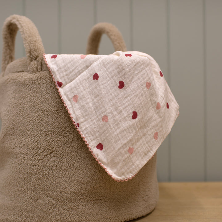 Mabel & Fox - Cotton Muslin Swaddle - Hearts