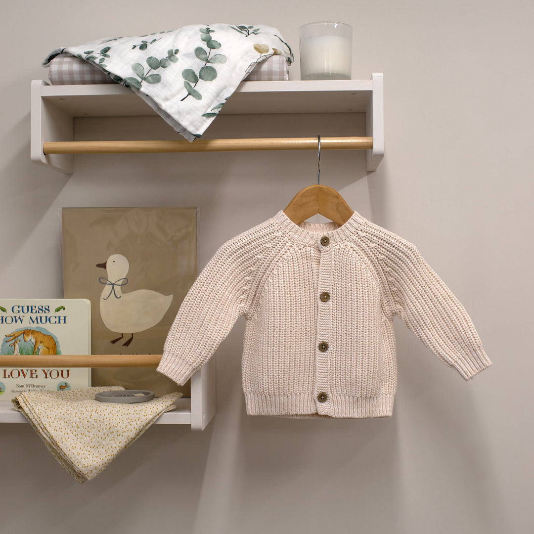 Mabel & Fox - Knitted Cardigan with Embroidery - Cream