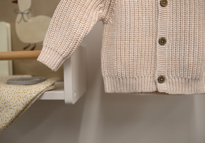 Mabel & Fox - Knitted Cardigan with Embroidery - Cream - Mabel & Fox