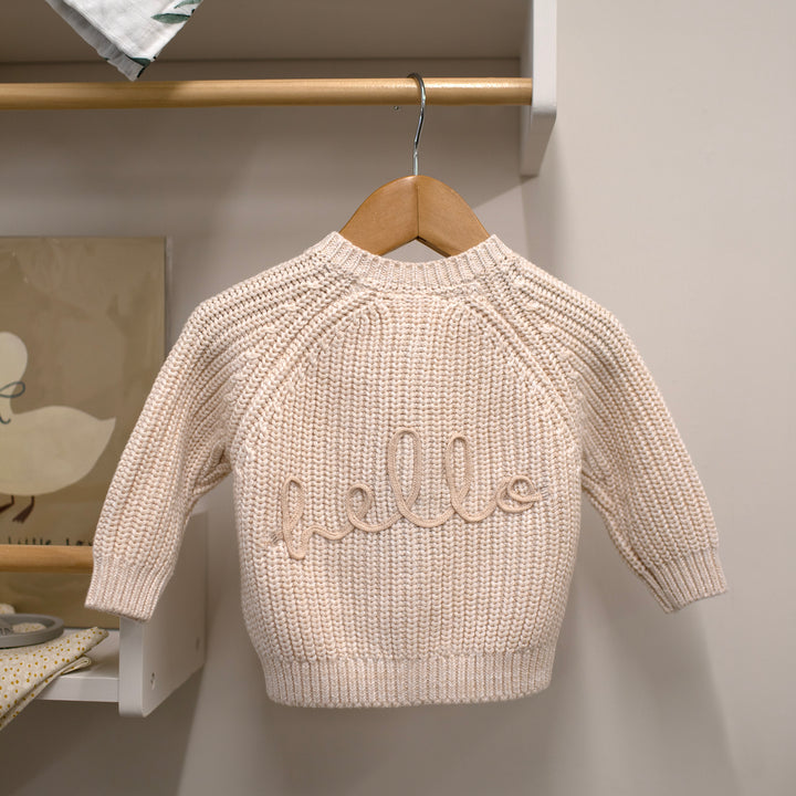 Mabel & Fox - Knitted Cardigan with Embroidery - Cream