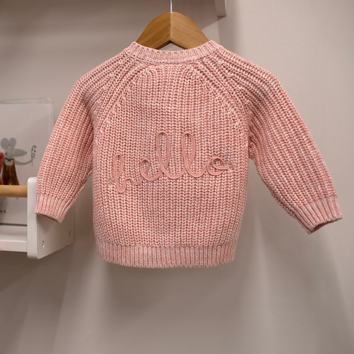 Mabel & Fox - Knitted Cardigan with Embroidery - Pink