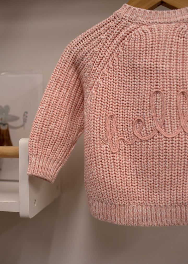 Mabel & Fox - Knitted Cardigan with Embroidery - Pink