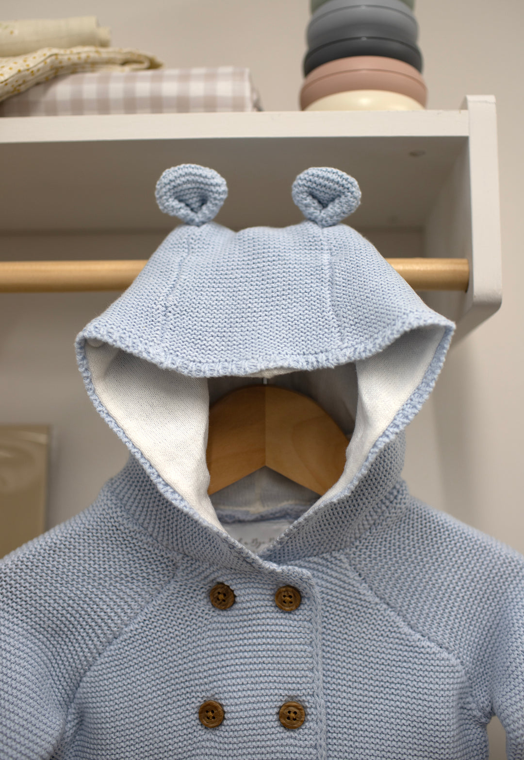 Mabel & Fox - Knitted Cardigan with Hood - Blue - Mabel & Fox