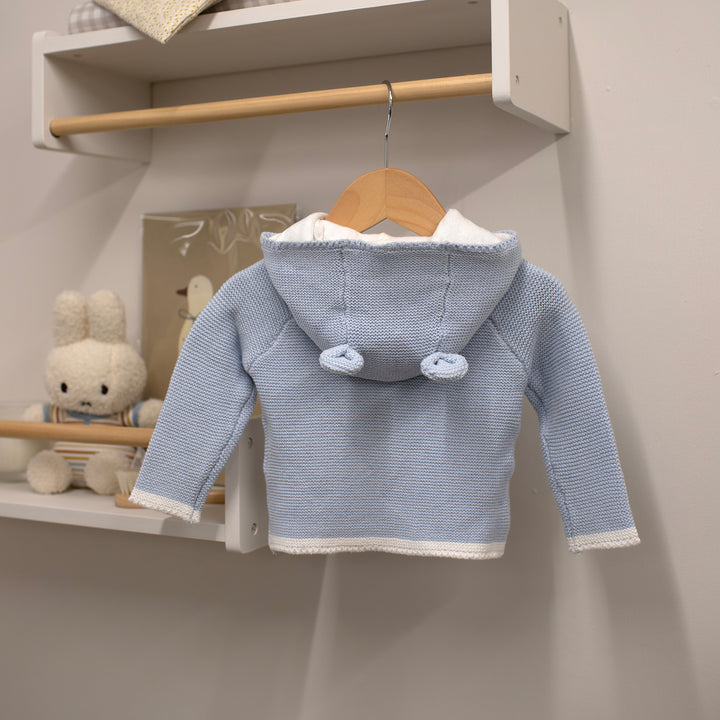 Mabel & Fox - Knitted Cardigan with Hood - Blue