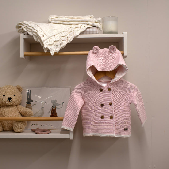 Mabel & Fox - Knitted Cardigan with Hood - Pink