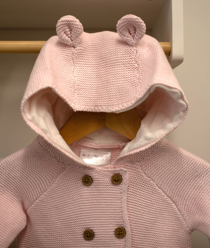 Mabel & Fox - Knitted Cardigan with Hood - Pink