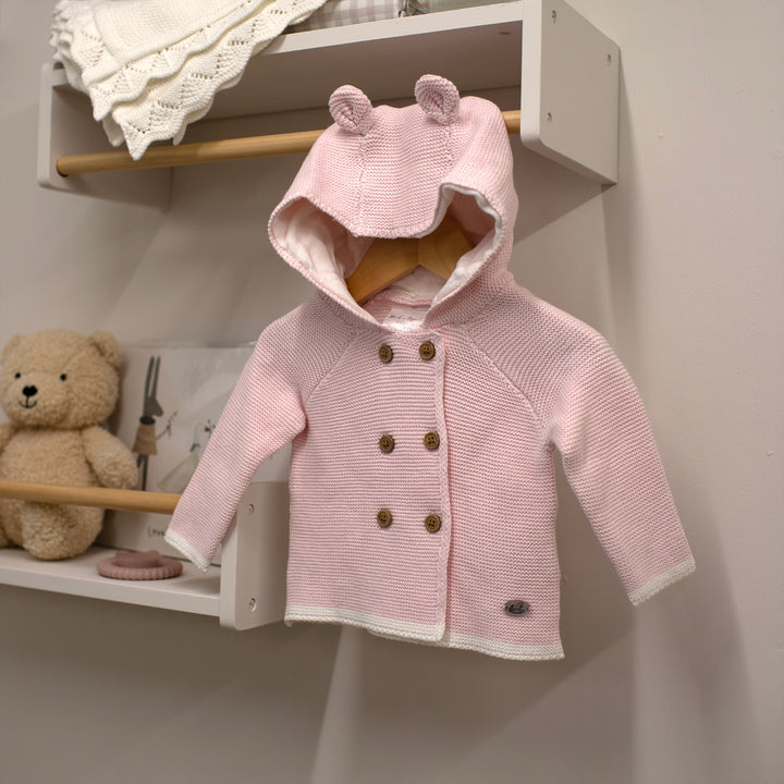 Mabel & Fox - Knitted Cardigan with Hood - Pink - Mabel & Fox