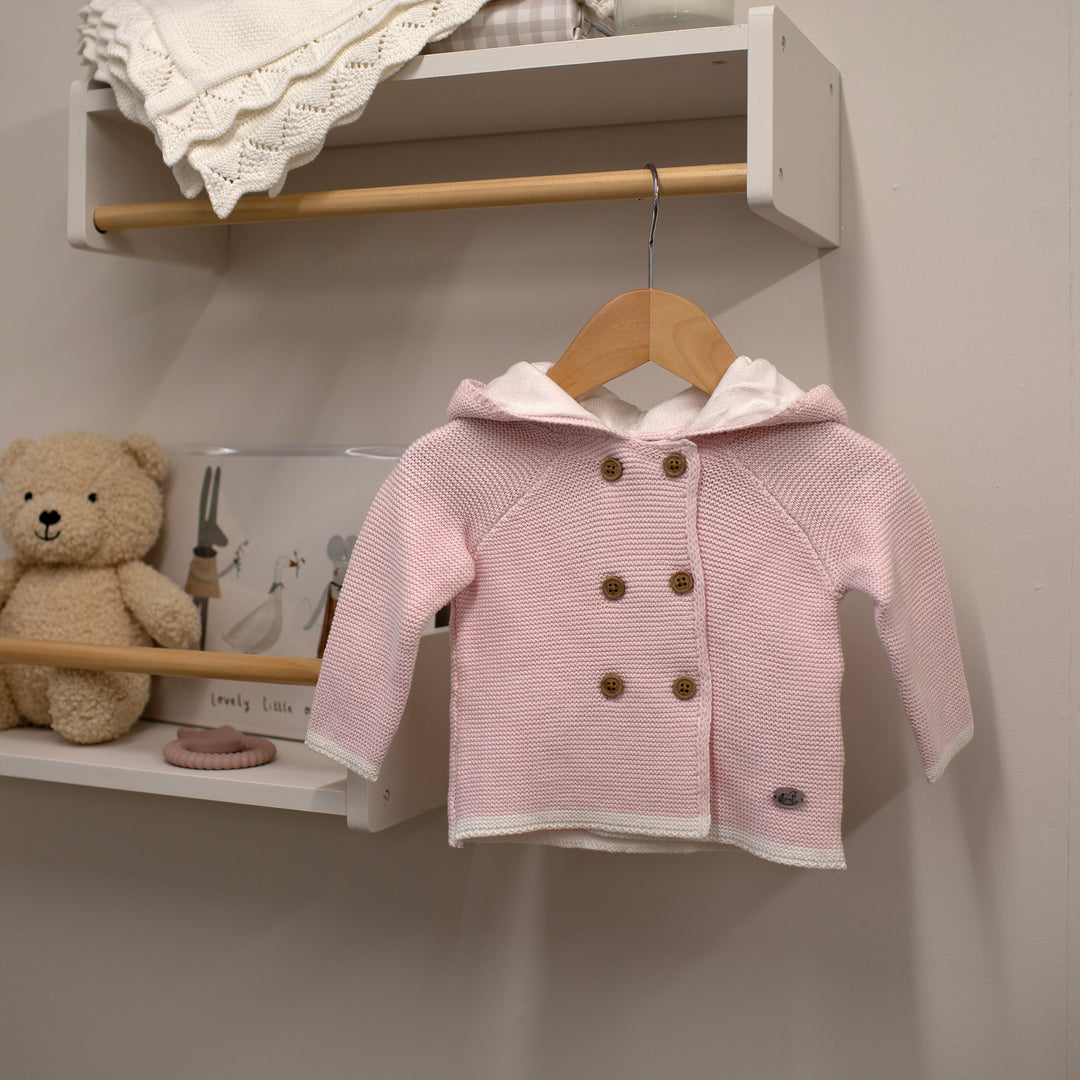 Mabel & Fox - Knitted Cardigan with Hood - Pink - Mabel & Fox