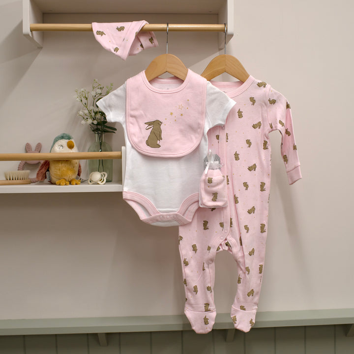 Mabel & Fox - 5 Piece Outfit Set - Pink Bunny