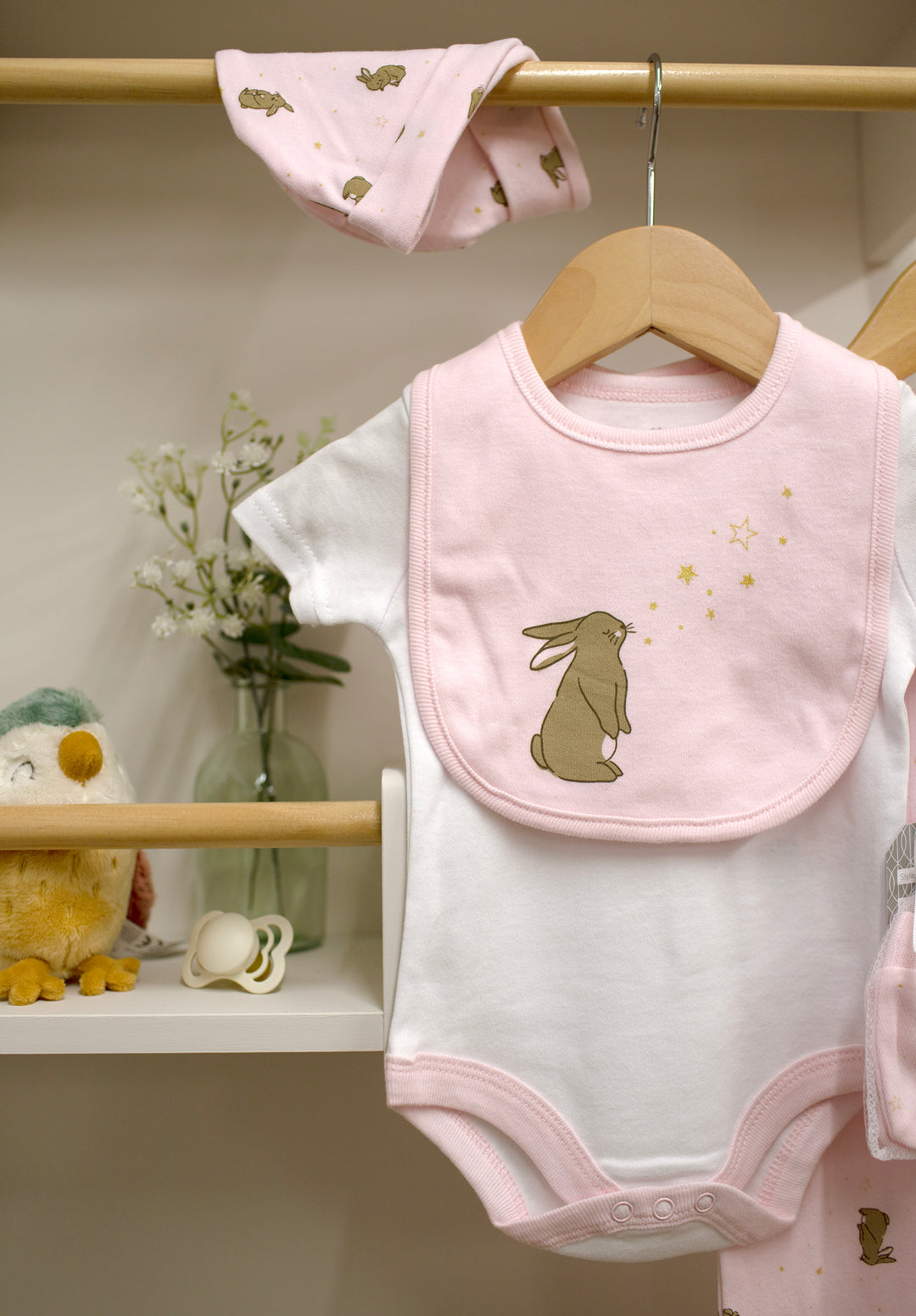 Mabel & Fox - 5 Piece Outfit Set - Pink Bunny