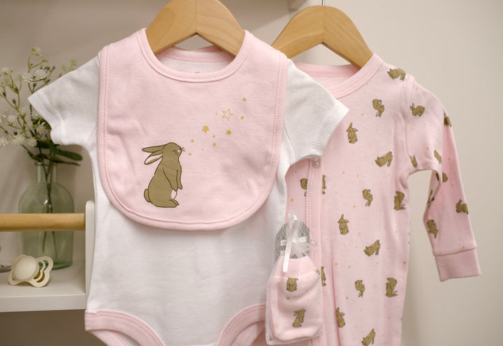 Mabel & Fox - 5 Piece Outfit Set - Pink Bunny