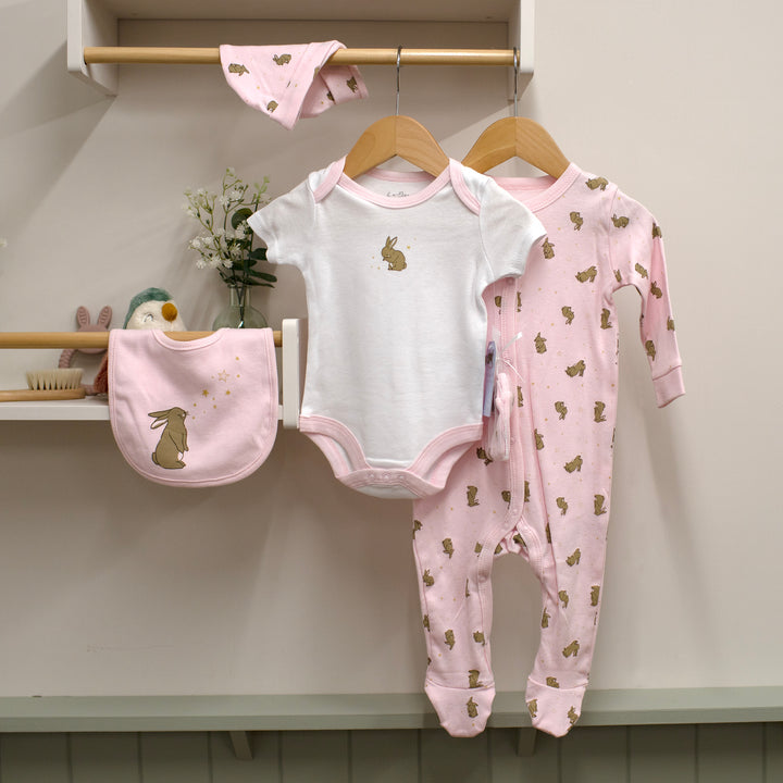 Mabel & Fox - 5 Piece Outfit Set - Pink Bunny