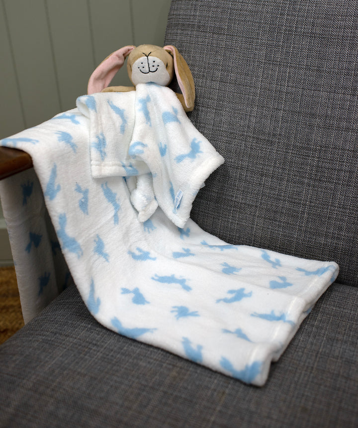 Mabel & Fox - Comforter & Blanket Set - Guess How Much I Love You - Baby Blue