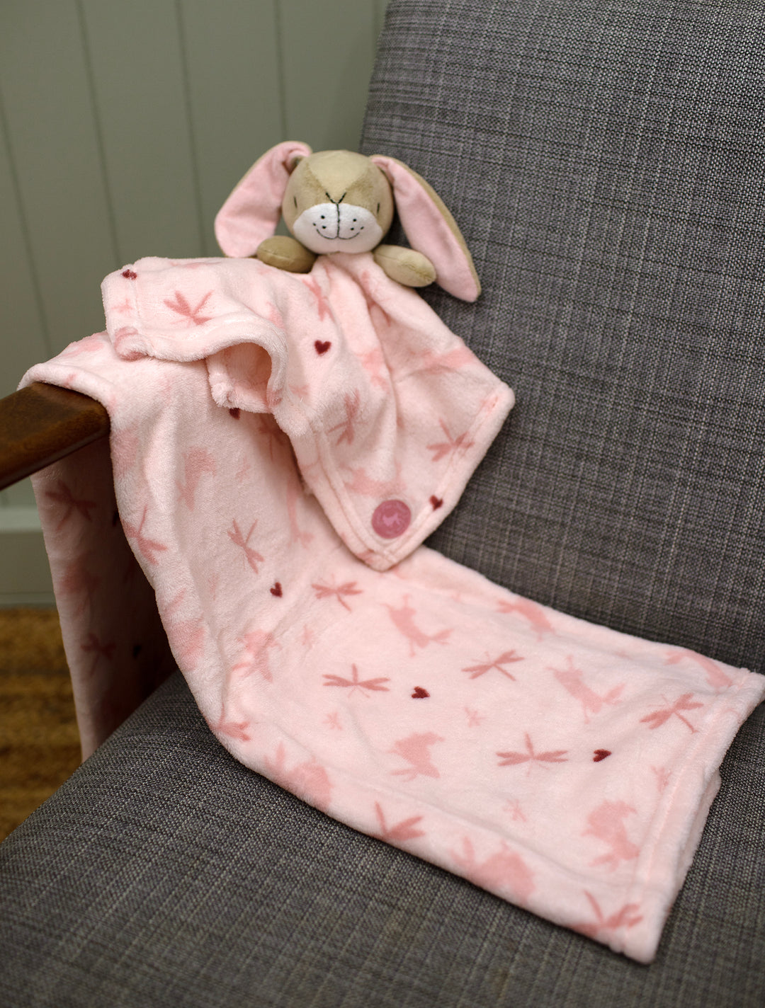 Mabel & Fox - Comforter & Blanket Set - Guess How Much I Love You - Pink